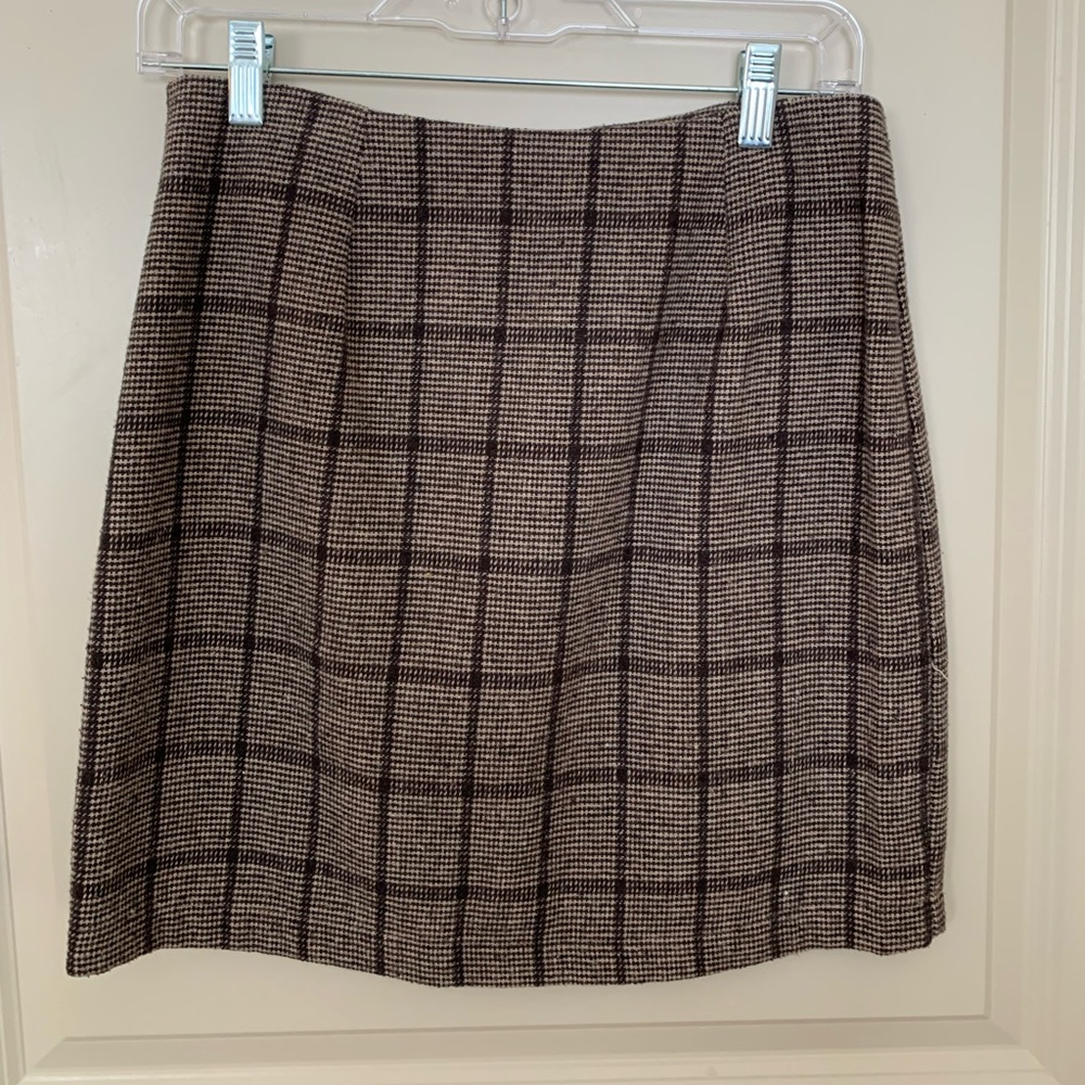 Brown Plaid Skirt